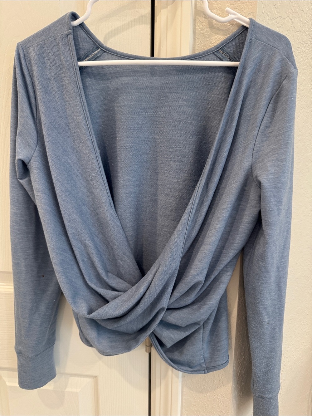 Victoria's Secret Light Blue Draped Back Long-Sleeve Top